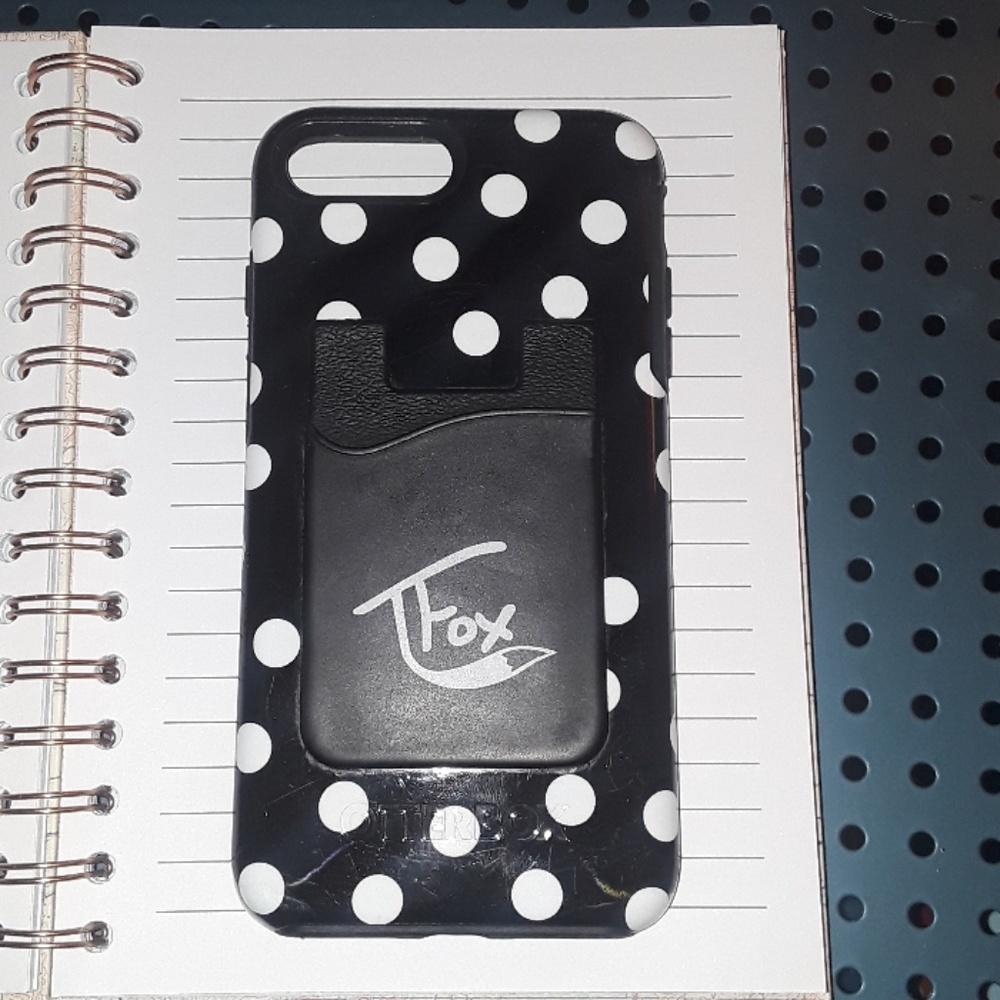 Otter Box polka dot case w/ TFox brand "wallet"
